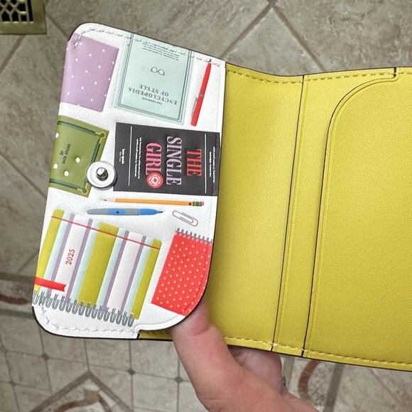 KATE SPADE PAGE TURNER CARD CASE TRIFOLD WALLET:NWT CREAM/MULTI - Picture 11 of 13